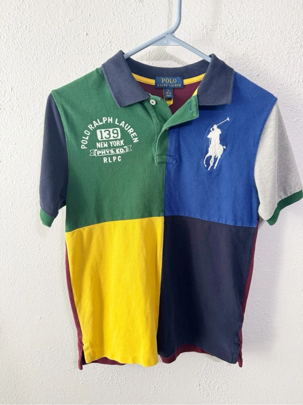 Ralph Lauren Colorblock Polo Shirt in Green, Blue, Yellow, Navy